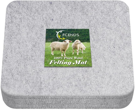 FCENDS Needle Felting Mat, 100% Natural Wool Needled Felting Pad, 6x6x1 inch Eco-Friendly Felting Block, Thick and Firm (6"x6")