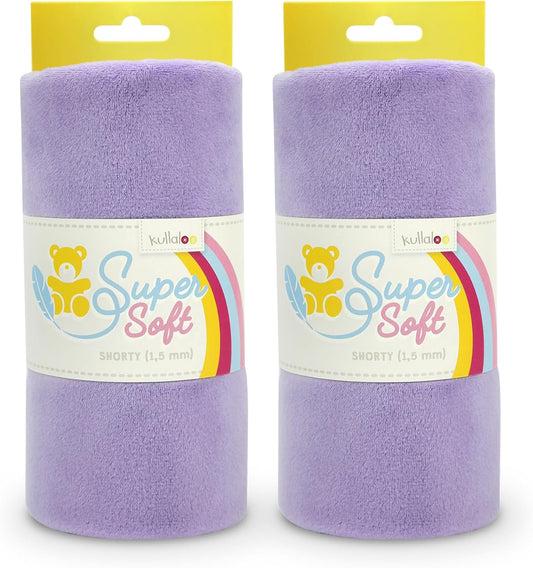 kullaloo Plush Fabric | Solid Lavender Minky Fabric for Sewing (Pack of 2) | Super Soft Cuddle Material | 39.5x29.5 | Plushies, Baby Blankets, Pillows, Dog Beds, Cat Bed, Baby Accessories, Apparel