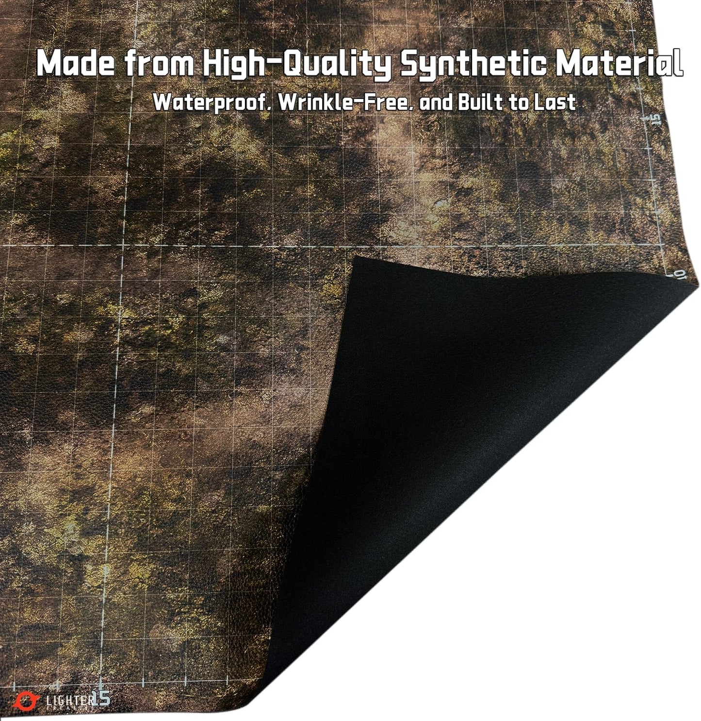 44'' x 60'' Battle Mat Gridded War-Gaming Mat for WHAoS - Made of Synthetic Leather, 1.1mm Thickness (Blighted Gloommoor)