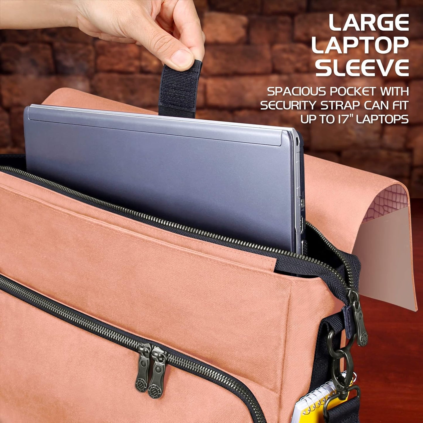 ENHANCE Collector's Edition RPG Player's Essentials DND Bag - Dragon Hide Exterior Messenger Bag Fits 2-4 Books, Binders, Dice & Accessories, with 17 inch Laptop Slot, Battlemap Straps (Dragon Pink)