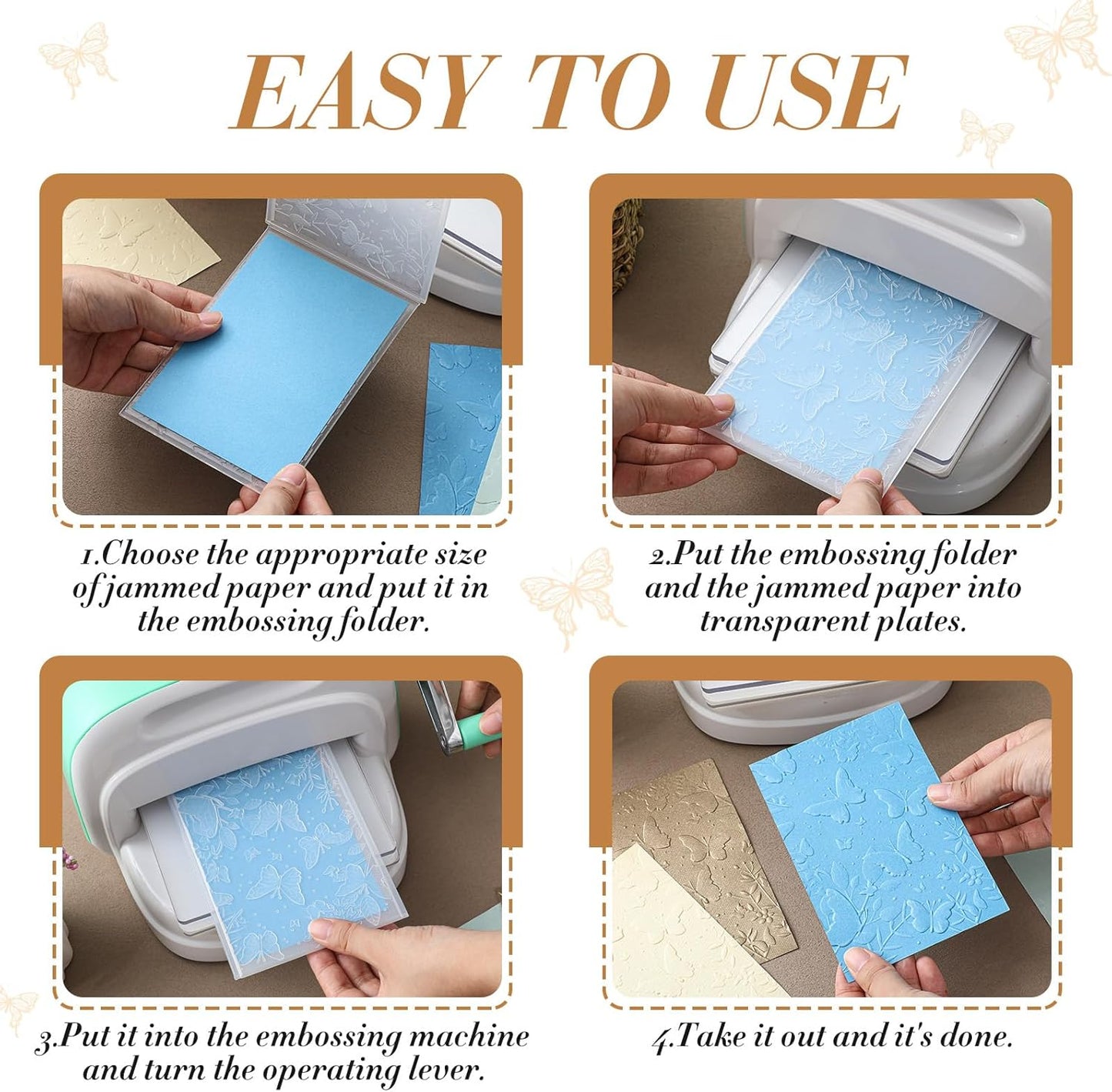 Geiserailie 1 Pcs Embossing Folders Embossing Machine Template Paper Card Folders for Christmas Card Making DIY Flower Scrapbook Photo Album Craft Decoration 5.9 x 4.1 Inch (Butterfly Style)