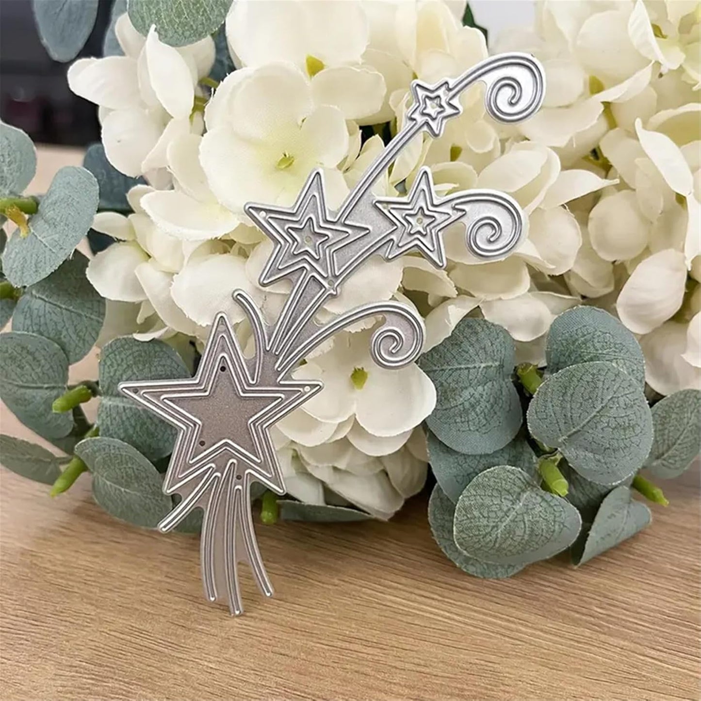 Metal Cutting Dies DIY Embossing Stencil Template Scrapbooking Card Making Mold Photo Album Arts Crafts Tools (Star Ribbon-5.6x12.7cm)