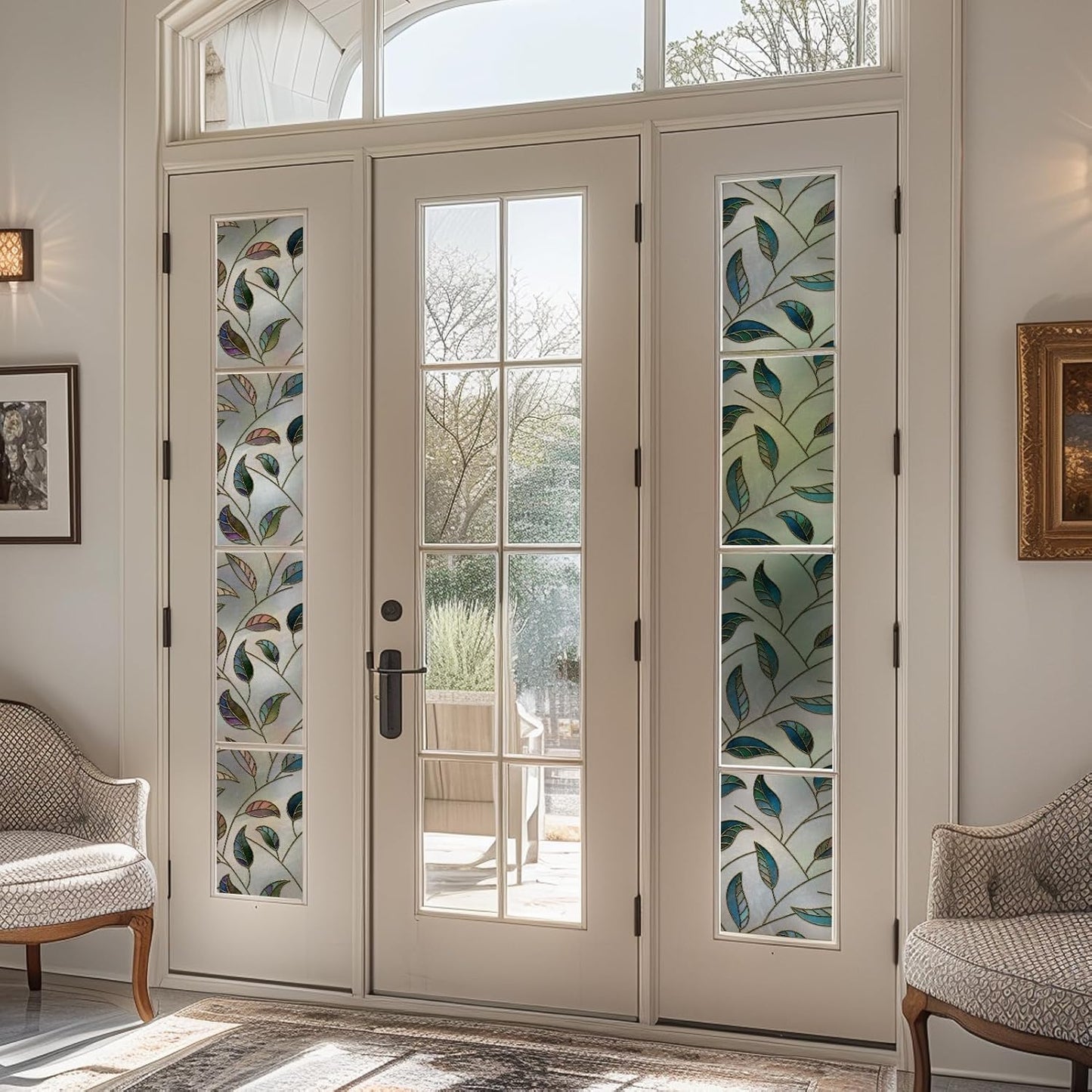 DKTIE Window Privacy Film Frosted Glass Static Cling UV Sun Blocking Heat Control Window Tint Day and Night Insulation Home Bathroom Door Decorative (S166, 29.5'' x 118.1'')