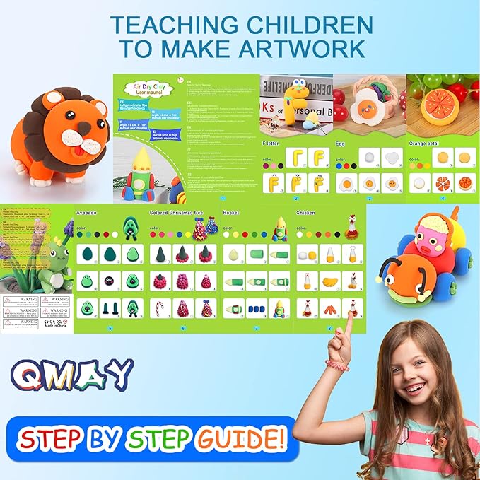 Air Dry Clay kit, EDIFON Modeling Clay Ultra Light Magic Clay with Tools, Safe and Non-Toxic Modeling Clay, Ideal Gift for Kids (48 Colors + Tools)