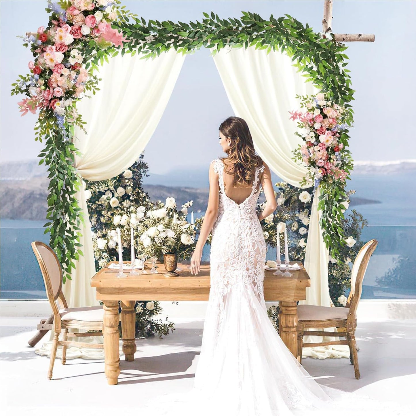 Artificial Italian Ruscus Vines, 3Pcs/75 Silk Vine Garland with Green Leaves, Fake Hanging Plants Greenery Decor for Home, Bedroom, Wall, Party, Wedding Decoration(75inch/3pcs/Vines)