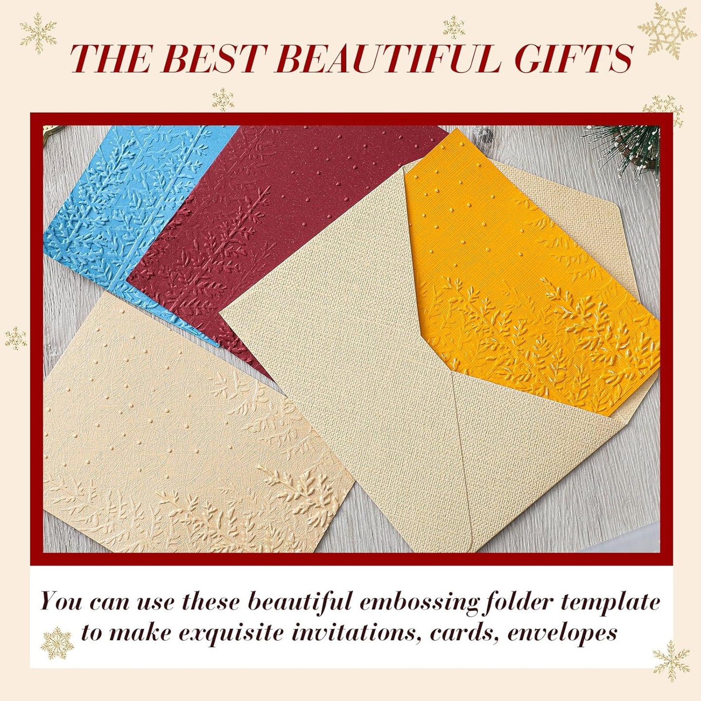 Geiserailie 1 Pcs Embossing Folders Embossing Machine Template Paper Card Folders for Christmas Card Making DIY Flower Scrapbook Photo Album Craft Decoration 5.9 x 4.1 Inch (Christmas Tree Style)