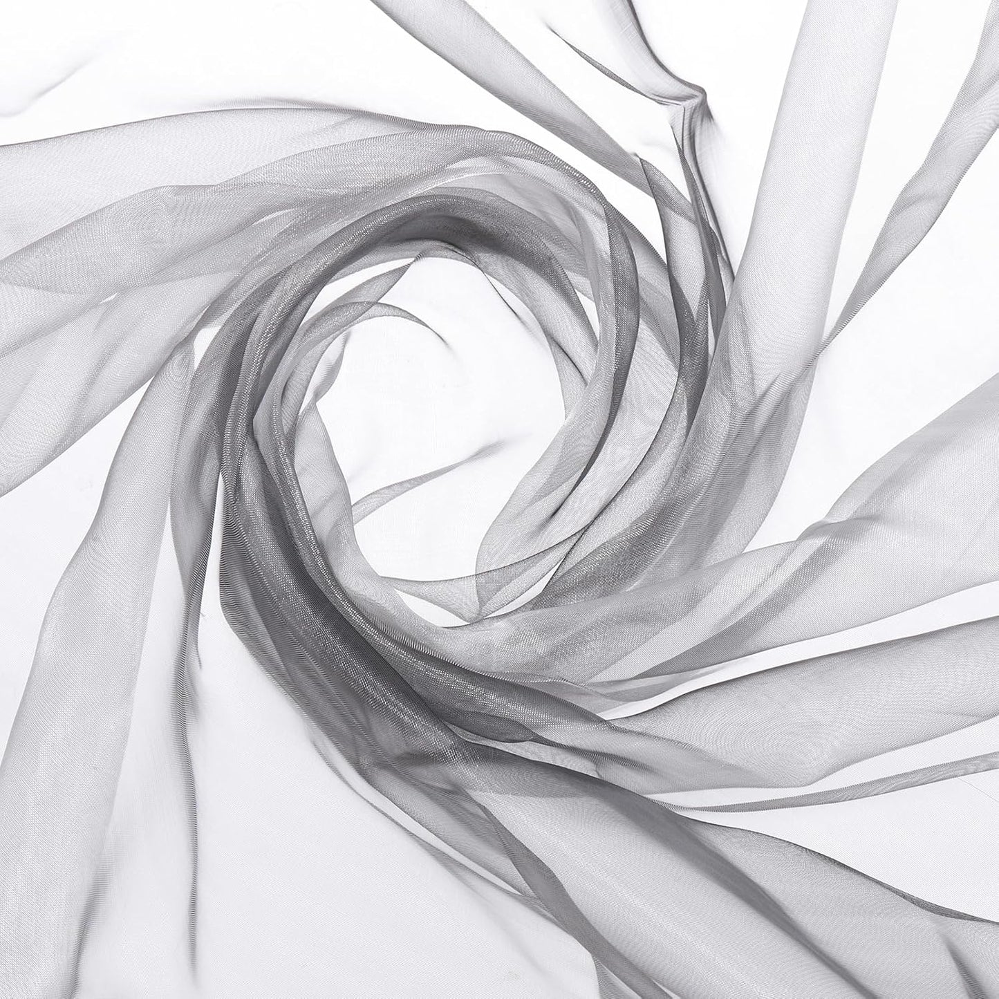 MECCANIXITY Iridescent Sheer Organza Fabric, 10 Yards x 59 Inches Solid Holographic Shiny Fabric Organza Cloth for Wedding, Curtains, Costume, Photo Background, Gradient Gray