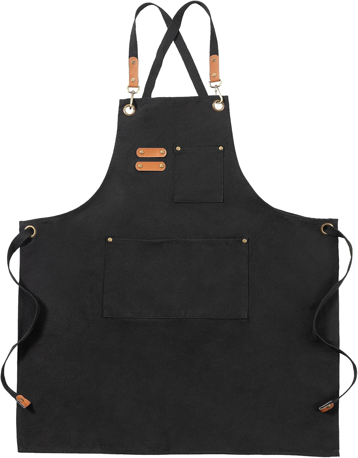 Canvas Aprons, Kitchen Chef Aprons, Work Aprons for Men Women, Adjustable Strap Aprons with 3 Pockets