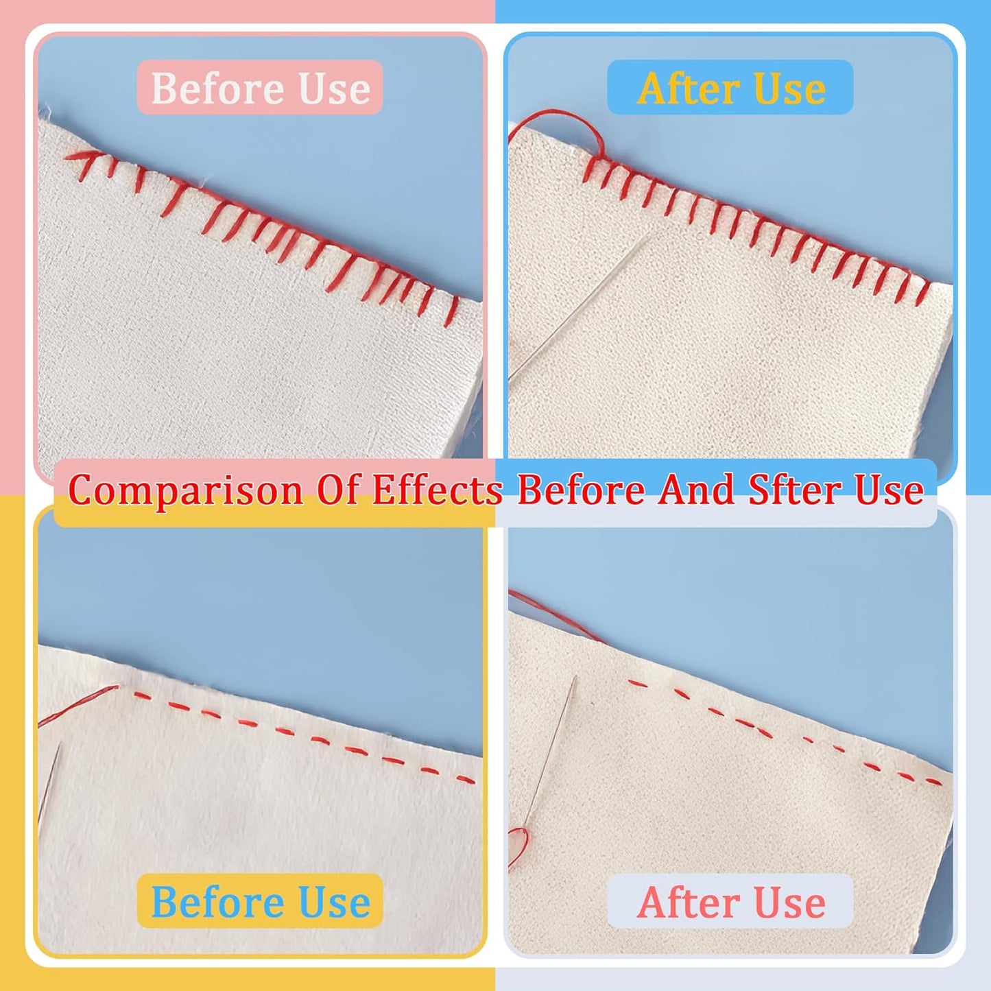 2 PCS Edge Lock Seam Guide, Mini Sewing Finger Ruler for Hand Sewing, DIY Sewing Kit Tool, Sewing Needle Gauge Measuring Guide Blue, 3mm+4mm