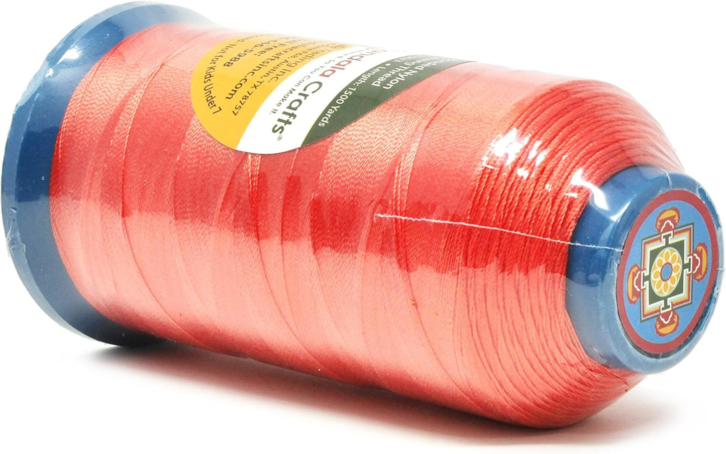 Mandala Crafts Bonded Nylon Thread Coral Heavy Duty Sewing Thread - 1500 YDs Size 69 210D T70 Tex 70 Thread for Leather Jeans Weaving Outdoor Marine Upholstery