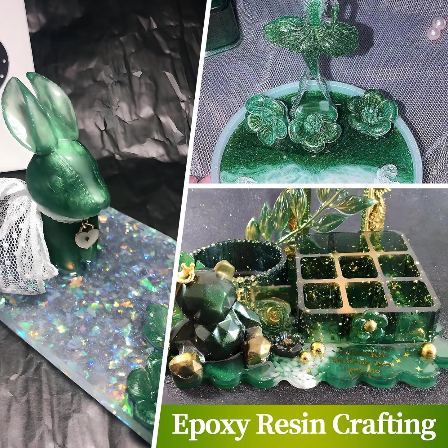 Dark Green Mica Powder, Natural Shimmer Mica Powder for Epoxy Resin/Candle/Soap/Lip Gloss/Slime/Quicksand/Bath Bombs/.Car Paint pigments.Candle Dye,Soap Making Dye(50g/1.7oz)