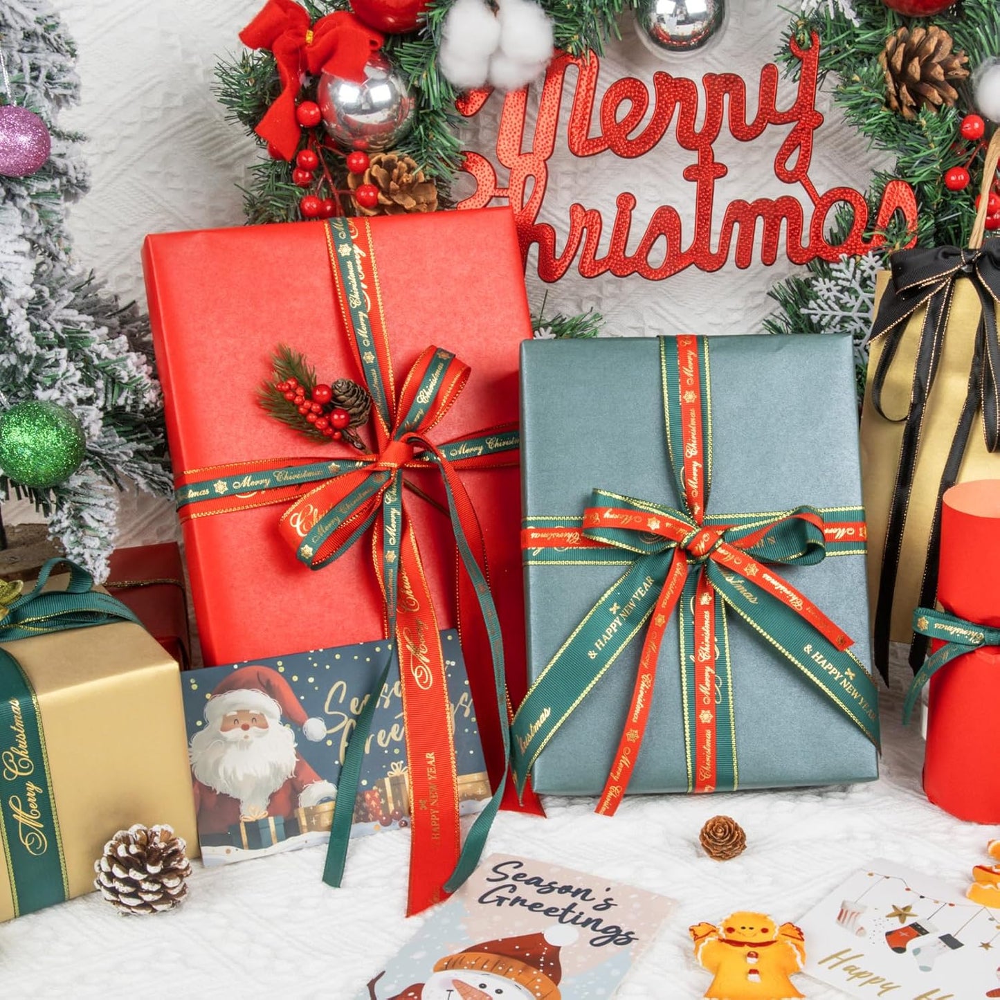 NESCCI Dark Green Matte Wrapping Paper,Solid Color Pearly-Lustre Paper-3 Roll,17 Inches X 32.8 Feet Per roll.Gift Wrapping Paper,Perfect for Wedding,Valentine's Day,Birthday, Christmas,Baby Shower