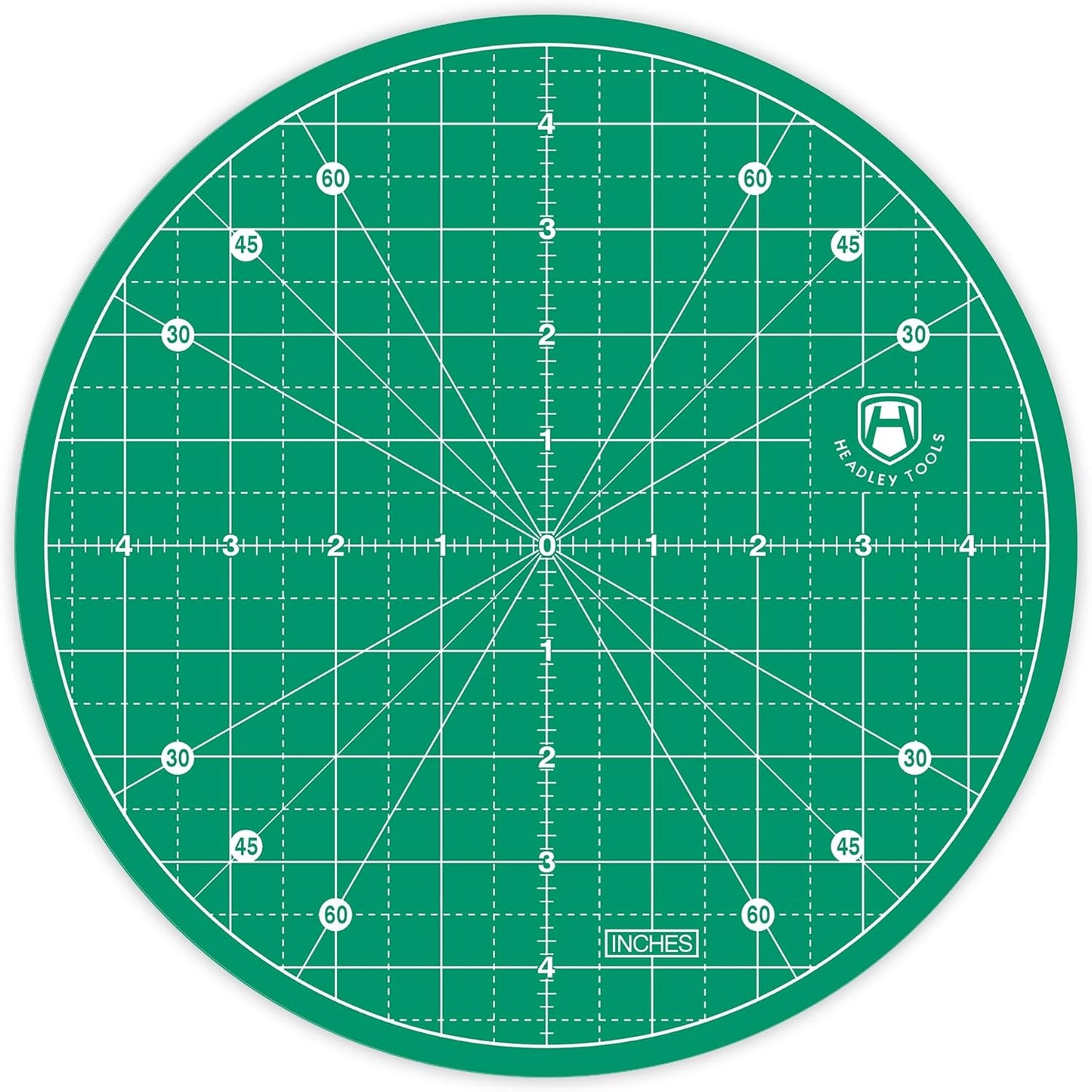Headley Tools 10"x10" Round Rotating Cutting Mat, Self Healing Mat with 360-Degree Rotation & Anti-Slip Base, Sewing Board Cutting Mat Perfect for Fabric Quilting Leather Hobby Project, Green