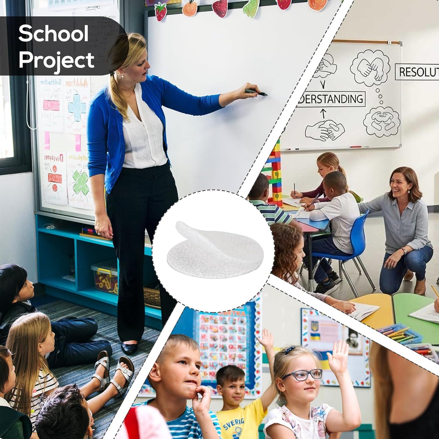 1008 Pairs Self Adhesive Dots, 0.39 Inch / 10mm Diameter Hook and Loop Dots Tape, Sticky Round Nylon Dot for Arts and Crafts, Classroom, Office, Home