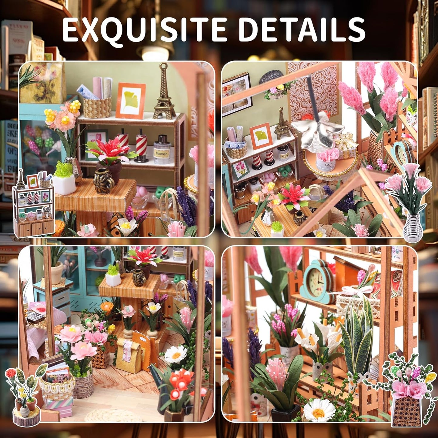 DIY Miniature House Kit, Miniature Kit with LED, Dollhouse Kit for Adults Teen, Mini House Building Kit for Birthday, Jenny Greenhouse