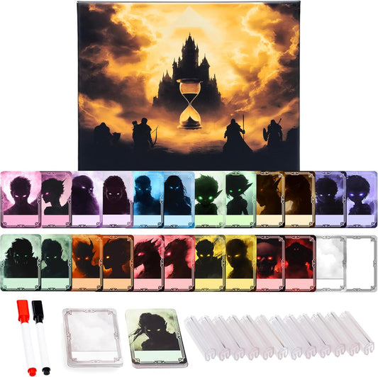 TIDYBOSS DND Combat Tracker & Initiative Set of 50pcs Erasable Acrylic Top on Screen with Character, Monster Insert Cards DM Tools, Accessories for Dungeons and Dragons, TTRPGs