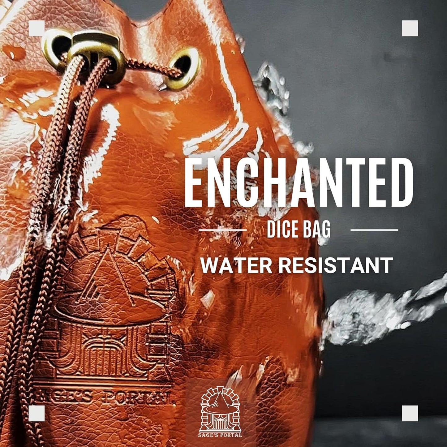 Sage's Portal Dice Bag, DND Dice Pouch, Drawstring Dice Bag Spotted PU Leather, Perfect for Dice, Accesories, Cosmetics, Jewelry