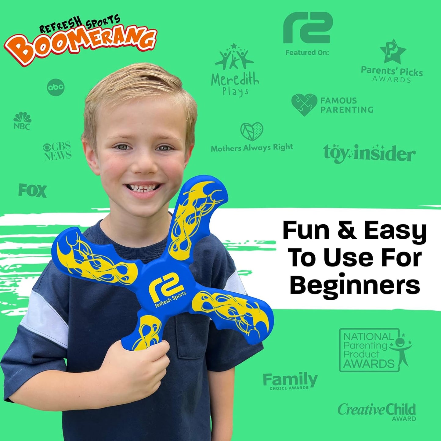 Fun Boomerang for Kids - Stocking Stuffers for Kids 8-12 - Soft & Easy to Use - Best Gifts for 6 7 8 9 10 Year Old Boys & Girls + 2025 Top Toys for Boys Age 8-12 - Fun Outdoor Toy for Boy Gift Ideas