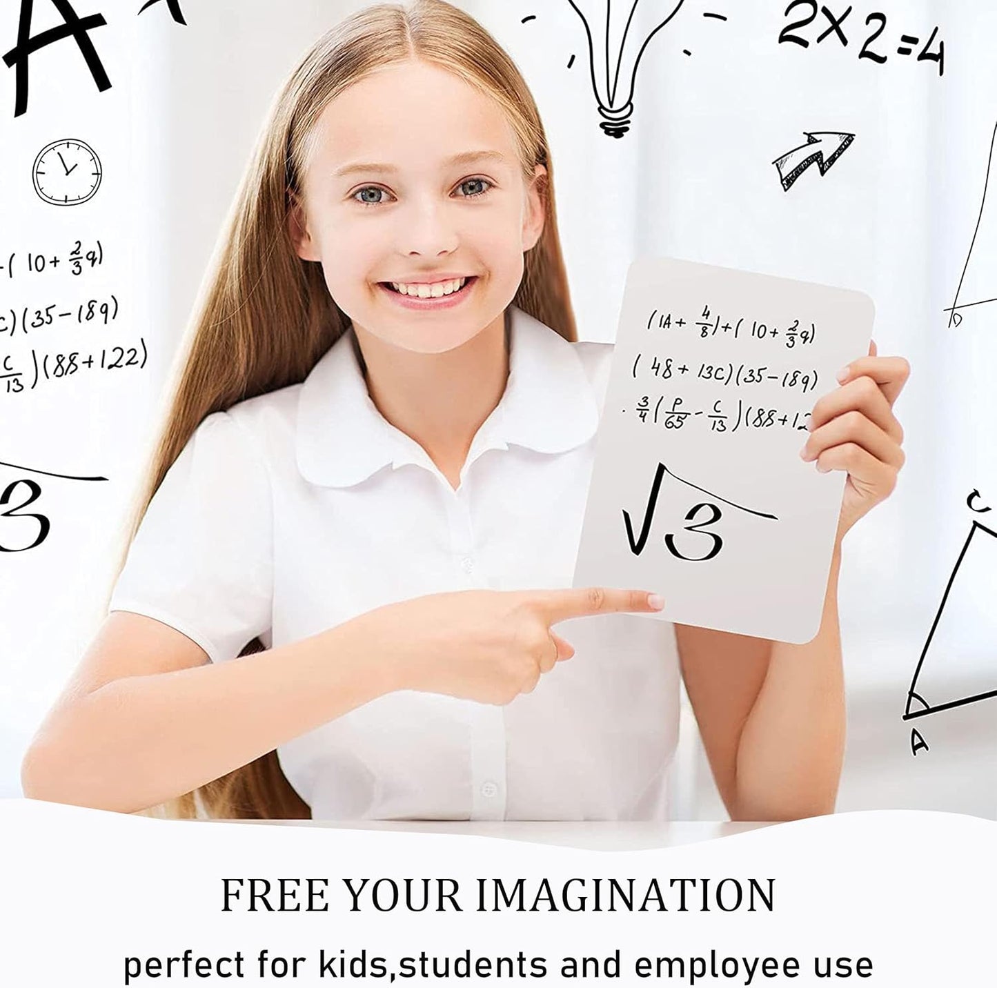 10 Pack Dry Erase Boards, Double-Sided Small White Board for Classroom Student, 9"x12" Portable Dry Erase Board Bulk, Mini Whiteboard for Teacher Classroom Supplies