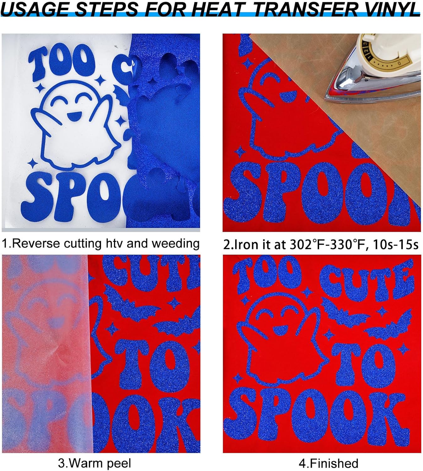 FUNKAKA Glitter Royal Blue HTV Heat Transfer Vinyl Rolls, 12" x 25ft PU Iron on Vinyl for T-Shirt Royal Blue Glitter HTV Vinyl for All Cutter Machines Easy to Cut & Weed for Heat Vinyl Design