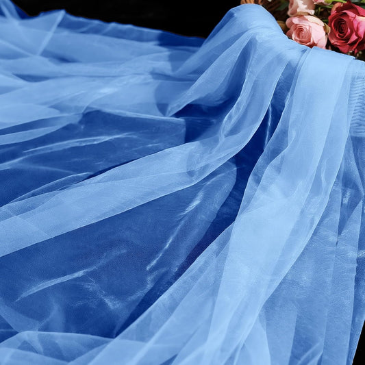 Organza Fabric by The Yard, 60 Inch Wide 3 Yards (9 ft) Long Sheer Fabric for DIY Sewing Projects Wedding Decorations Party Backdrops Curtains (Baby Blue)