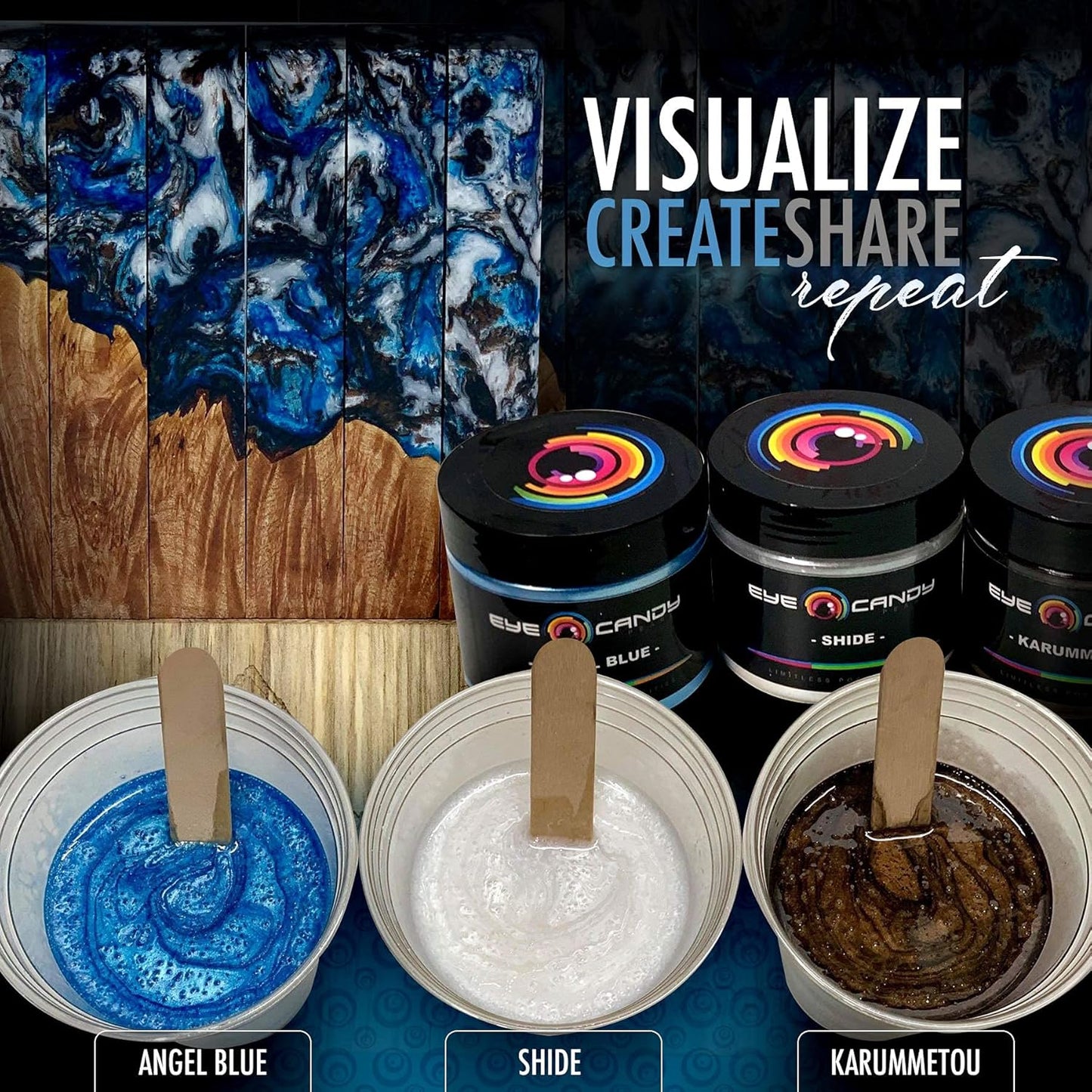 Eye Candy Pigments Premium Brown Mica Powder - Karummetou Brown (25gr) - for Epoxy, Resin, Soap, Paint, Woodworking, Acrylic Pouring, Bath Bombs, Fishing Lures - DIY Arts and Crafts Additive