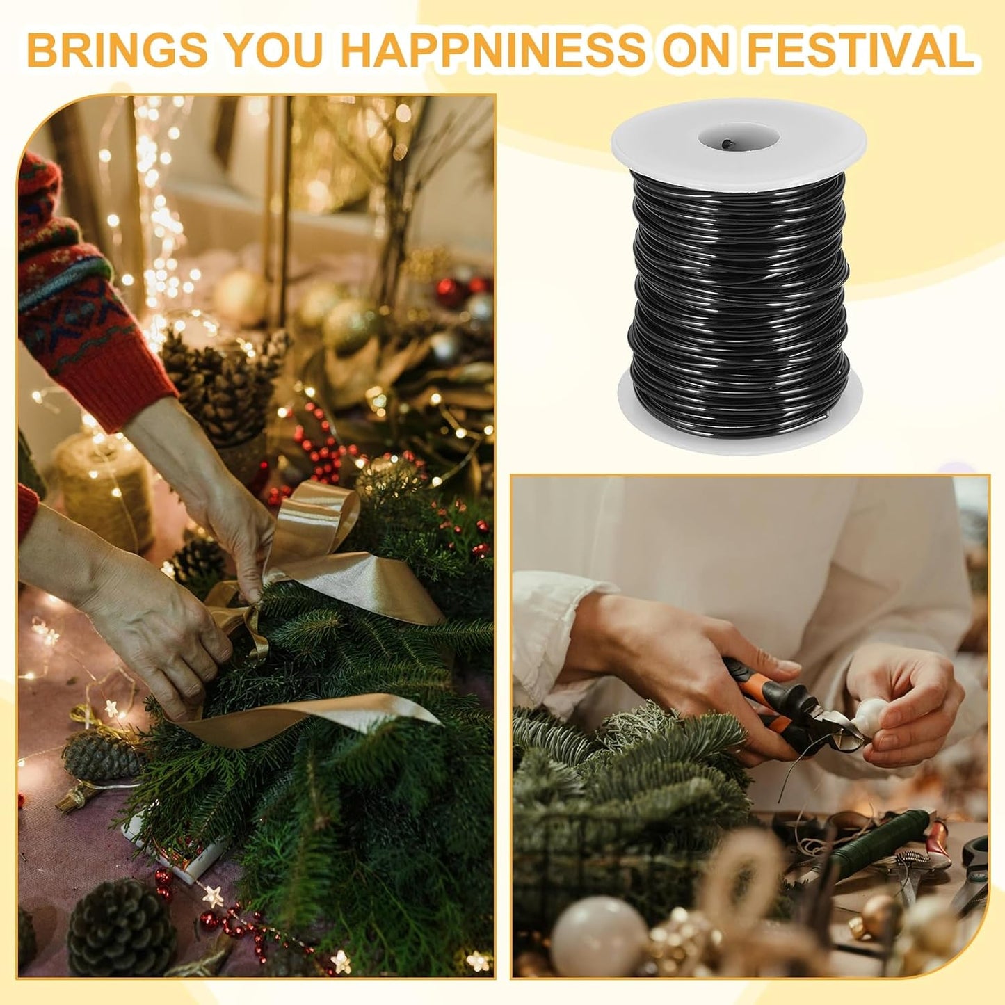 uxcell 12 Gauge / 2mm Anodized Aluminum Wire for Jewelry Craft Making, 102 Feet Bendable Flexible Wire for DIY Home Decor Gardening Sculpture, Black