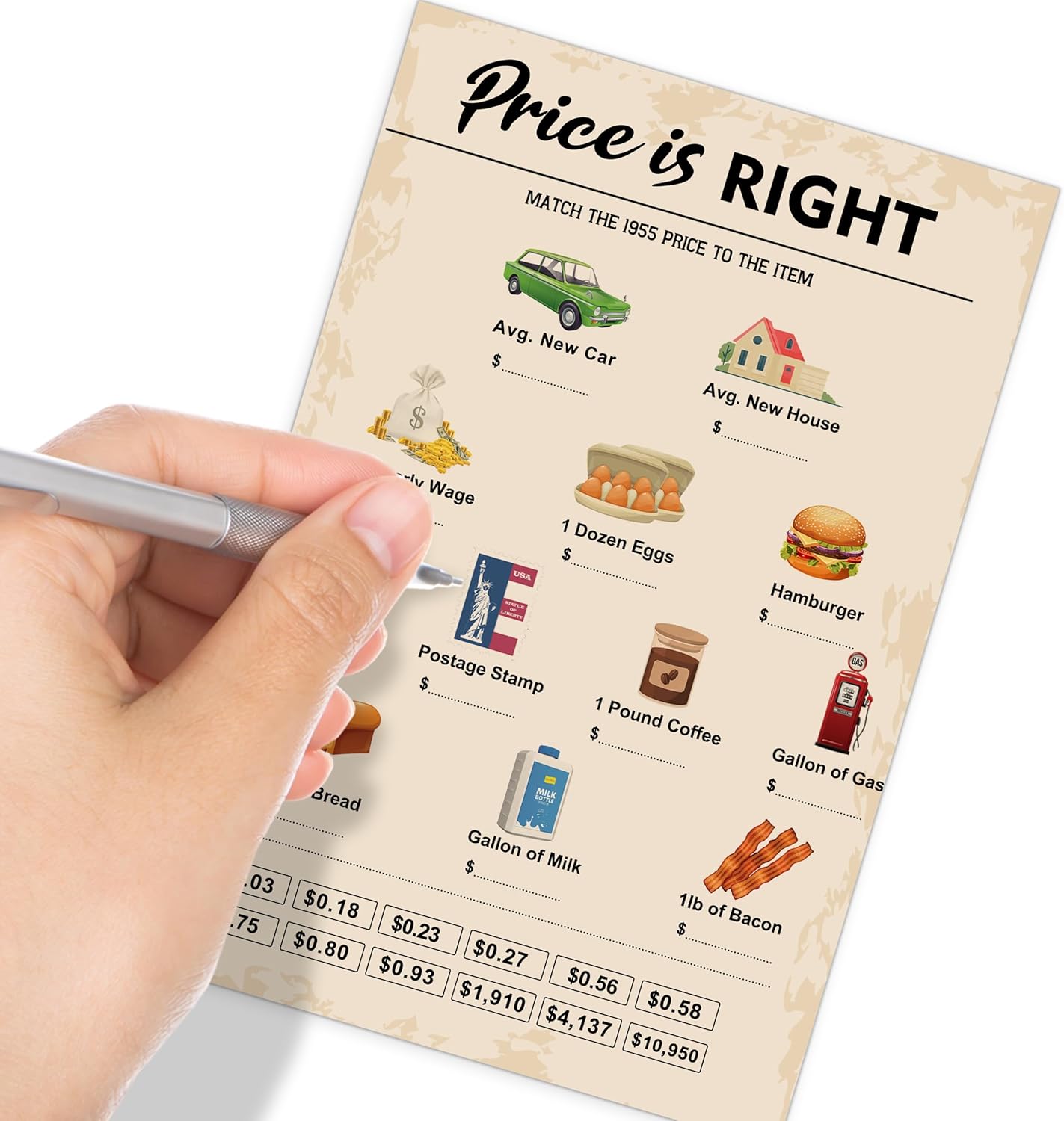 70th Birthday Party Games, Set of 2 Activities for 15 Guests, Born in 1955 Games Bundle, Birthday Party Supplies for Adults, Pack of 30 Cards