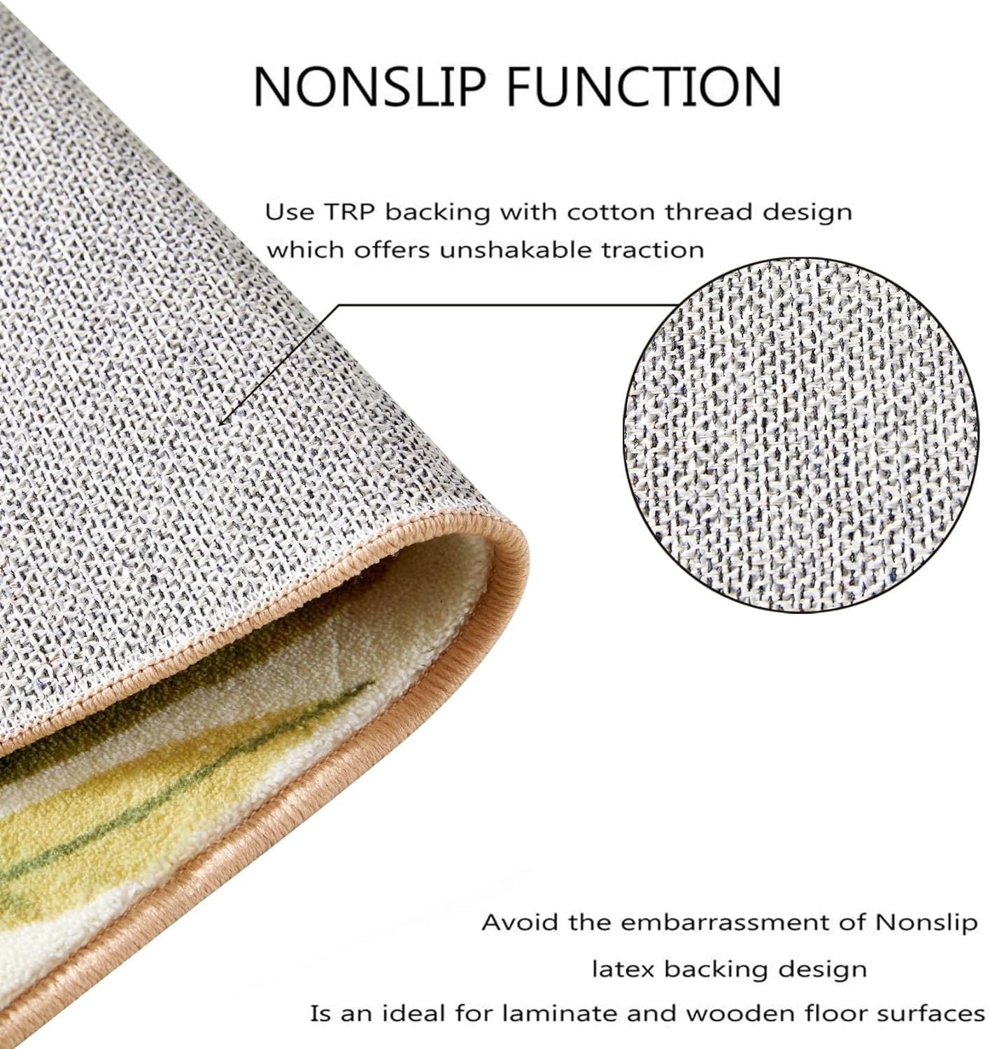 RoomTalks Mid Century Modern Washable Rug, Boho Cute Aesthetic 8x10 Area Rugs Large Carpet for Bedroom Dining Living Room Entryway Office, Contemporary Abstract Leaves Thin Pile Accent Indoor Rug