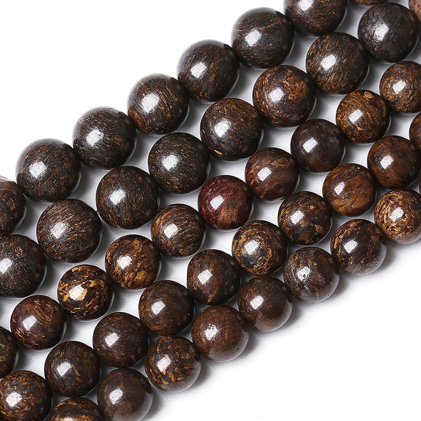 88pcs 4mm Natural Stone Beads Brown Bronzite Gemstone Round Loose Beads for Jewelry Making DIY Bracelet Necklace (Bronzite Gemstone, 4mm)