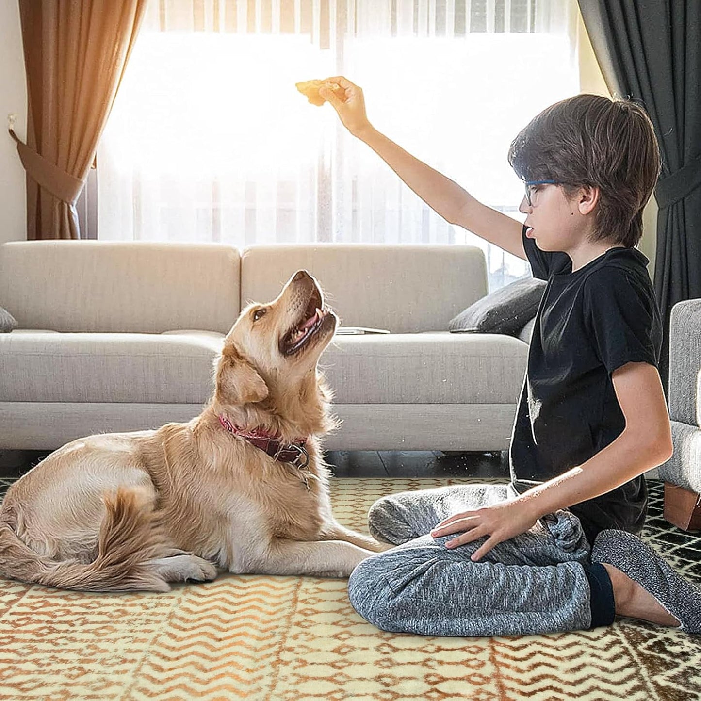 Moroccan Area Rugs 3x5,Ultra Soft Washable Rugs for Living Room, Low-Pile Non-Slip Retro Distressed Brown Rug for Bedroom Entryway Kitchen Home Office Dorm