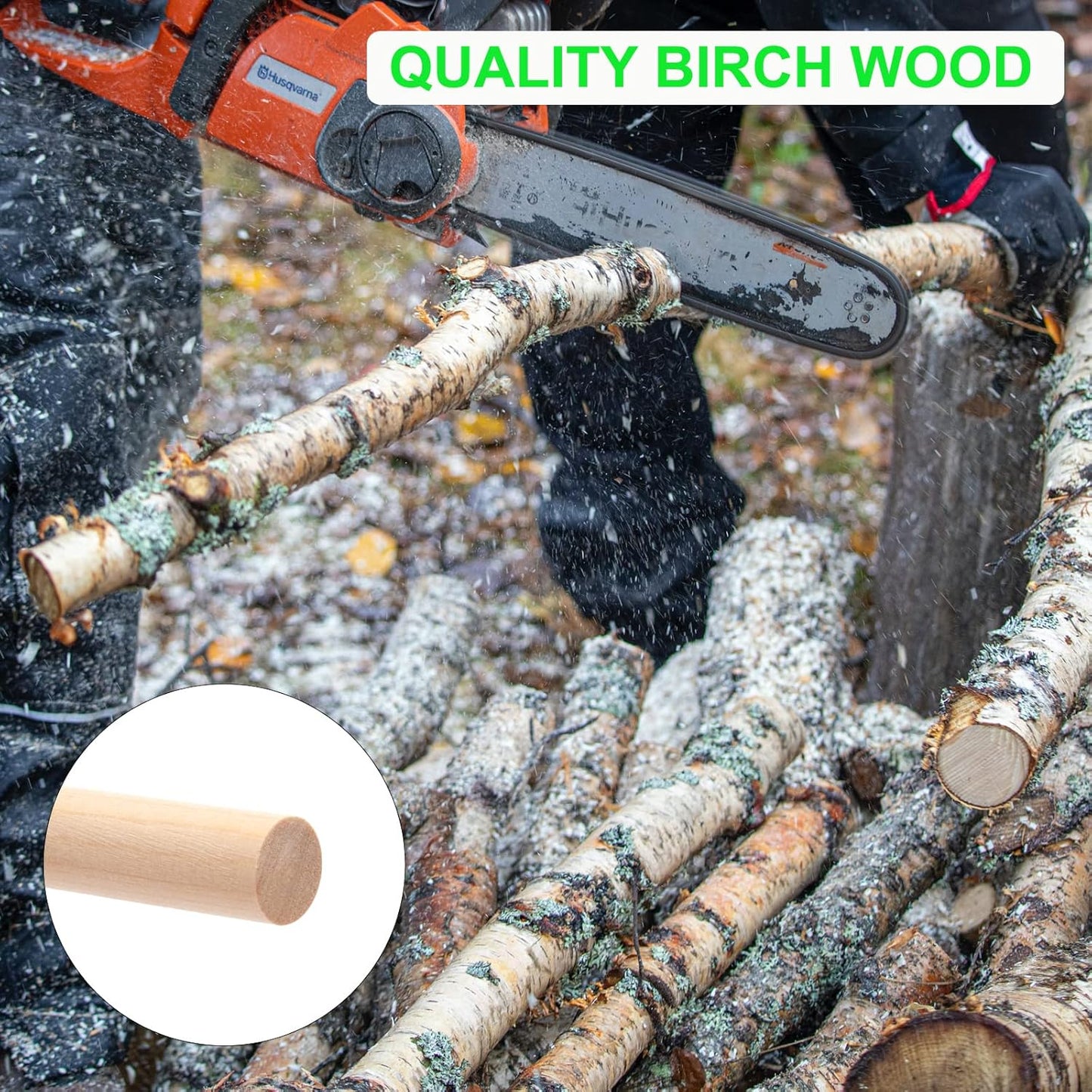 3/4 x 12 Wooden Dowels Wooden Sticks for Crafts, 6 PCS Macrame Wood Dowel Rods, Unfinished Hard Wood Sticks for Crafting, Arts and DIYers, Tiered Cake Support and Wedding Ribbon Wands