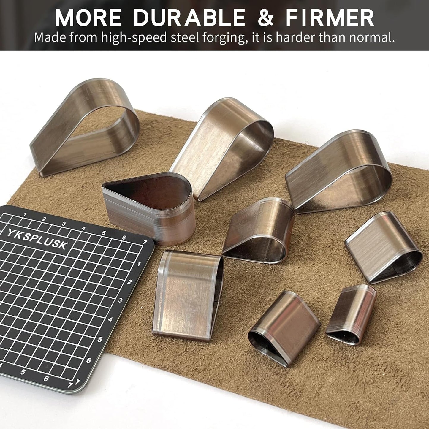 9 Pcs Leather Hole Cutter Set, 9 Sizes Teardrop Shaped Cutting Dies Tool, Cutting Mold Punching Die Set for DIY Craft, Leather Cutter Hollow Punching with Box