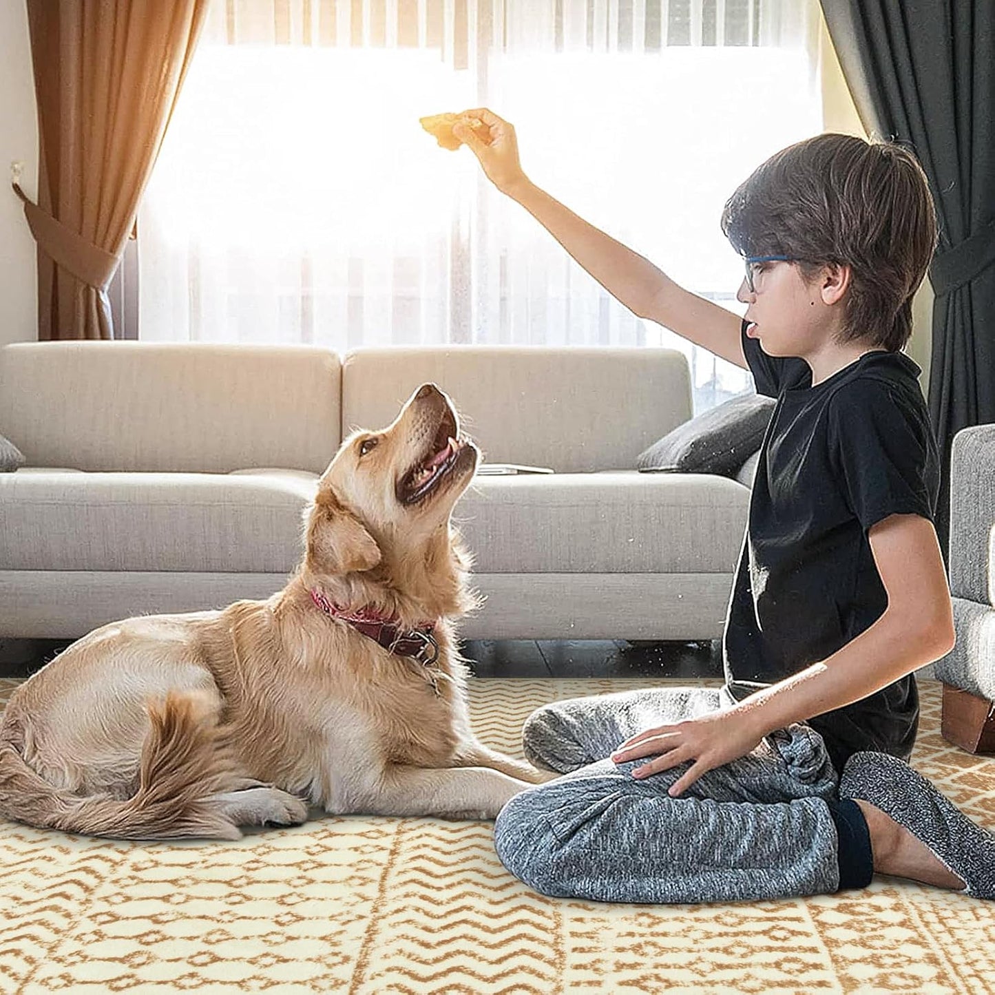 Boho Rug Runners for Hallways, 2x6 Ultra Soft Non-Slip Vintage Kitchen Mat, Stain Resistant Washable Farmhouse Rug Carpet Runner for Bedside Laundry Room Bathroom Doorway