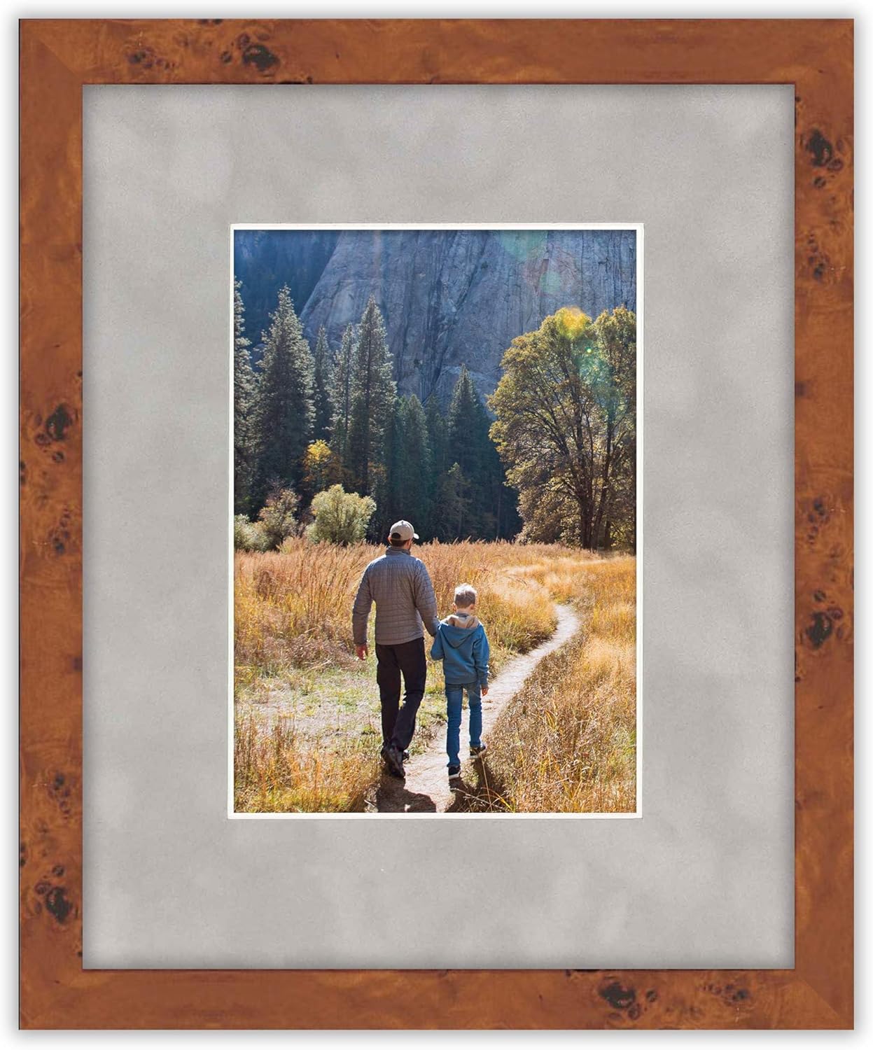 11x14 Grey Suede Matboard Bevel Cut for 8.5x11 Photos - Acid Free Light - For Pictures, Photos, Framing - 4-ply Thickness