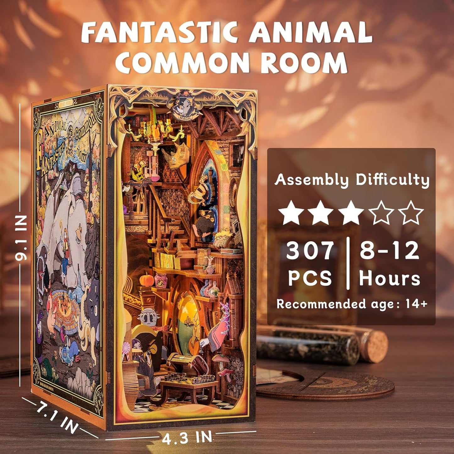 CUTEBEE Book Nook Kit - DIY Miniature House Kit for Adults and Teens, Dollhouse Booknook Tiny House Model Build Bookshelf Decor, Gifts for Family, Friends