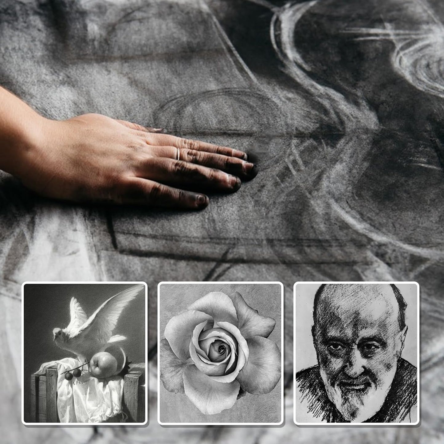 Premium Charcoal Powder for Drawing & Sketching - 2 lbs Fine Art Charcoal, Ideal for Shading, Blending - Professional & Beginner Artist Supplies (2 Pounds)