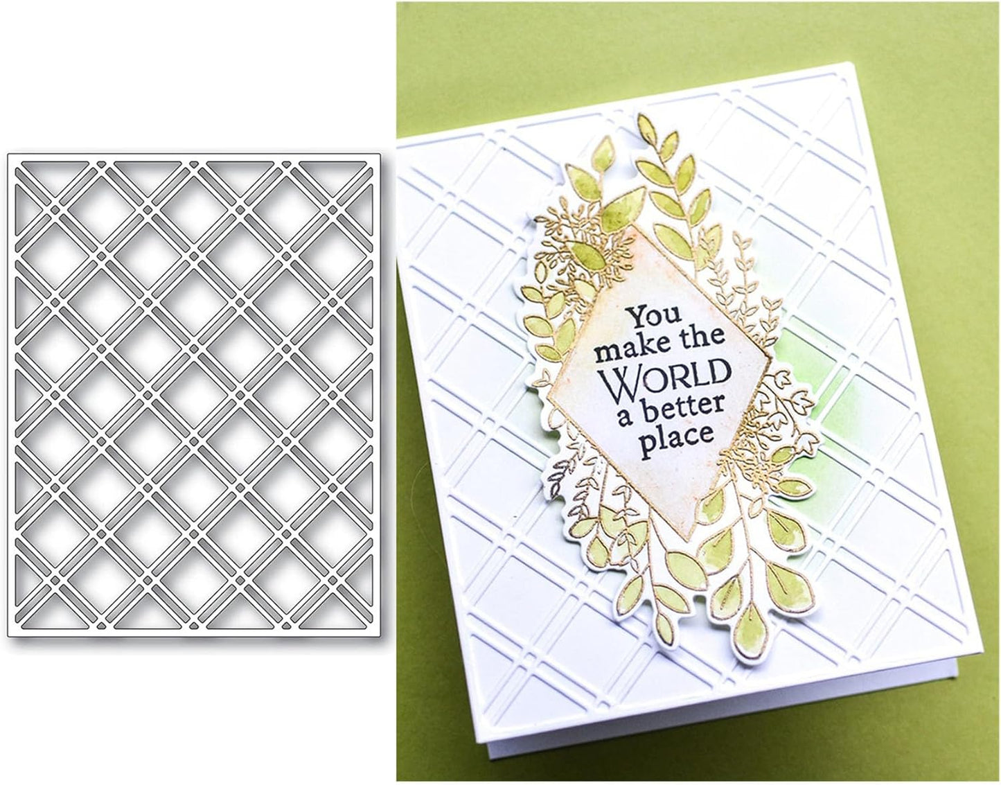 Cutting Dies Metal Stencils Scrapbooking Tools Flowers Lace Frame DIY Embossing Template for Paper Card Making Album Arts Crafts Supplies (Square Hollow background-11.1x14.3cm)