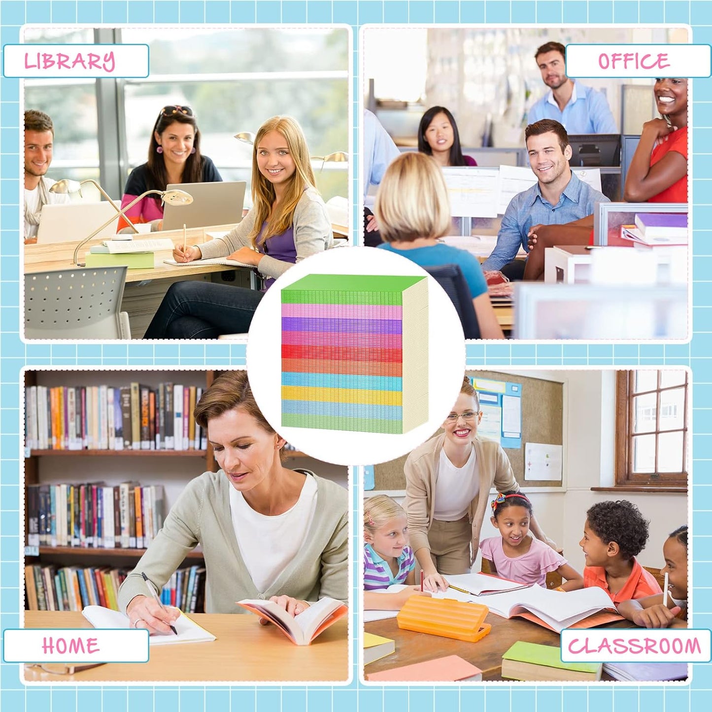 Handepo 100 Pack Composition Notebooks A5/A6 Ruled Lined Composition Kraft Notebooks Bulk Soft Cover Journals Travel Diary Memo for Students Classroom Office Supplies(A5,Fresh Color)