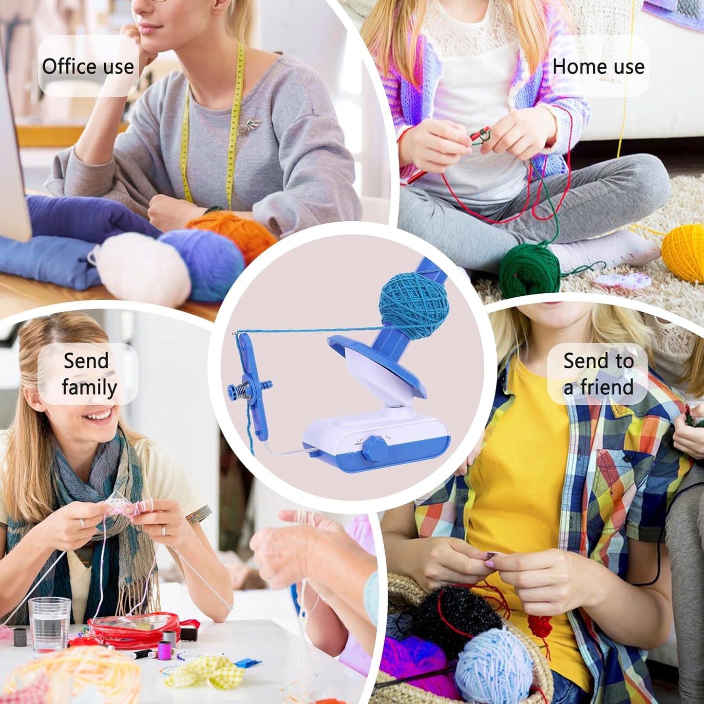 Electric Yarn Winder，13 oz Electric Yarn Ball Winder for Crocheting，Automatic Yarn Spinner Wool Winder, Compact Yarn Cake Winder with Strong Tension Stepless Speed, Ideal Helper for Knitting Lovers