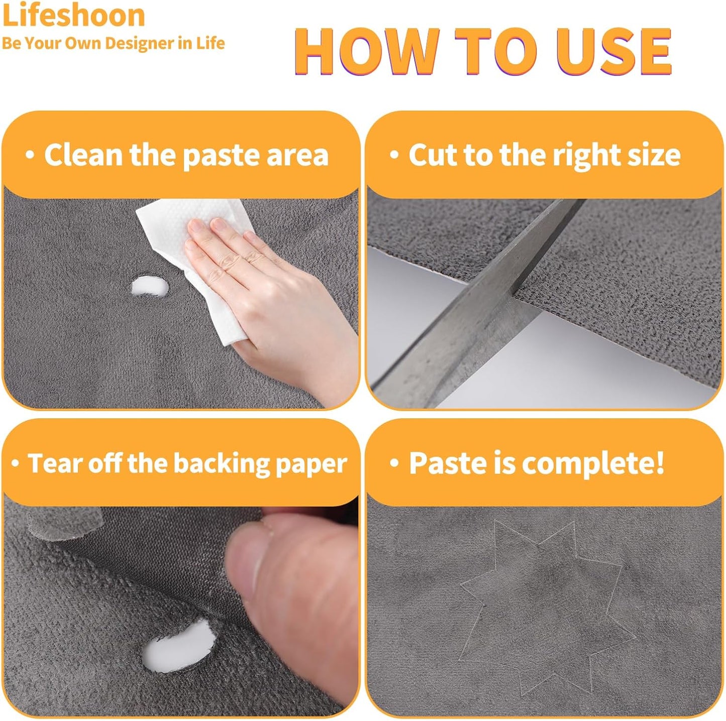 Fabric Repair Patches, 17X79 Inch Self-Adhesive Suede Patches Tape Durable, DIY Large Fabric Repair for Sofa, Couches, Furniture, Chair, Clothing （17X79 Inch, Beige）