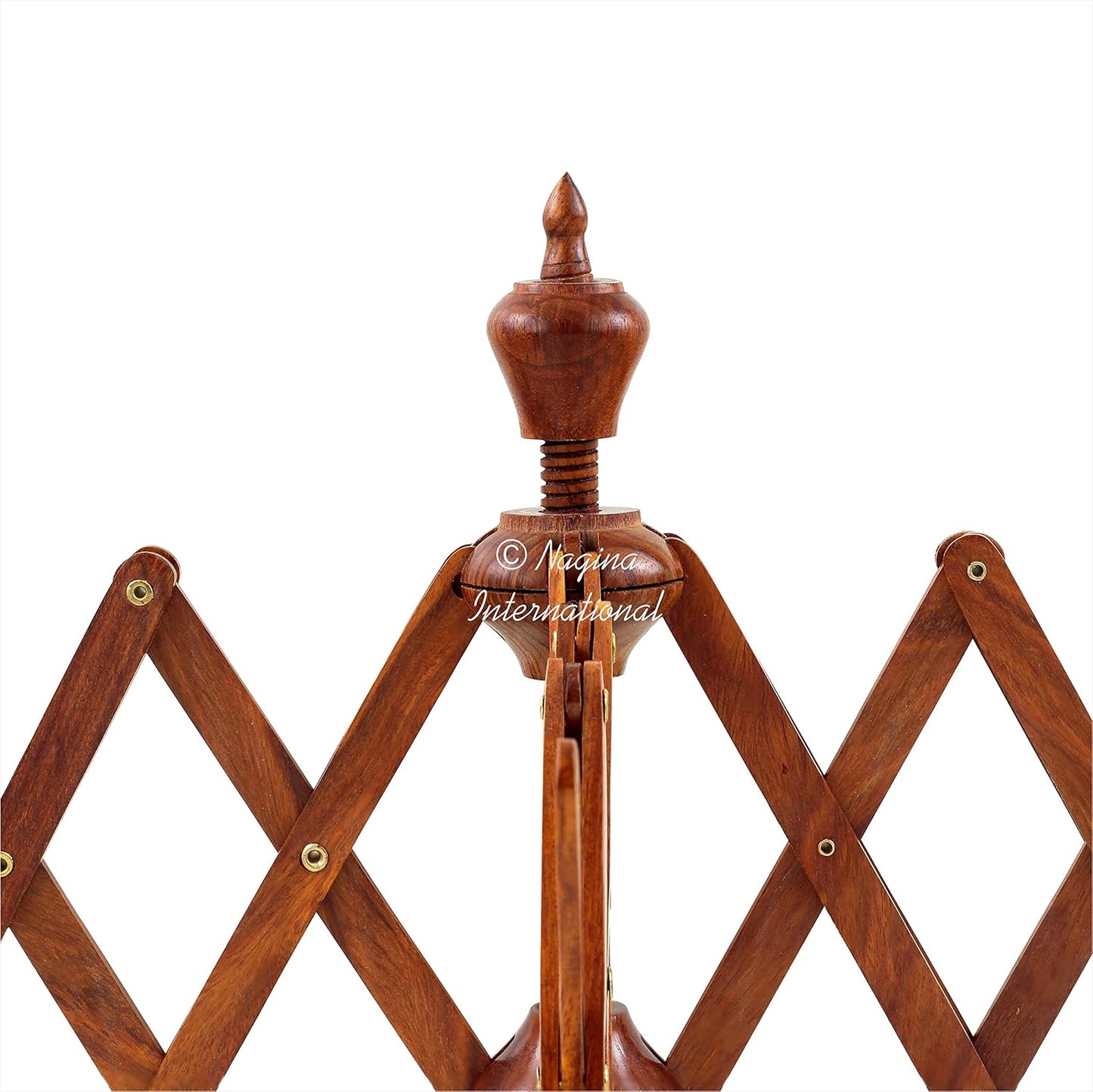 Nagina International's Yarn Swift Umbrella Table Top Yarn Winder | Hand Operated Ball Winder Holder | Knitting Tool for Swift Winding Lines, Laces Yarns & Fiber (Rosewood)