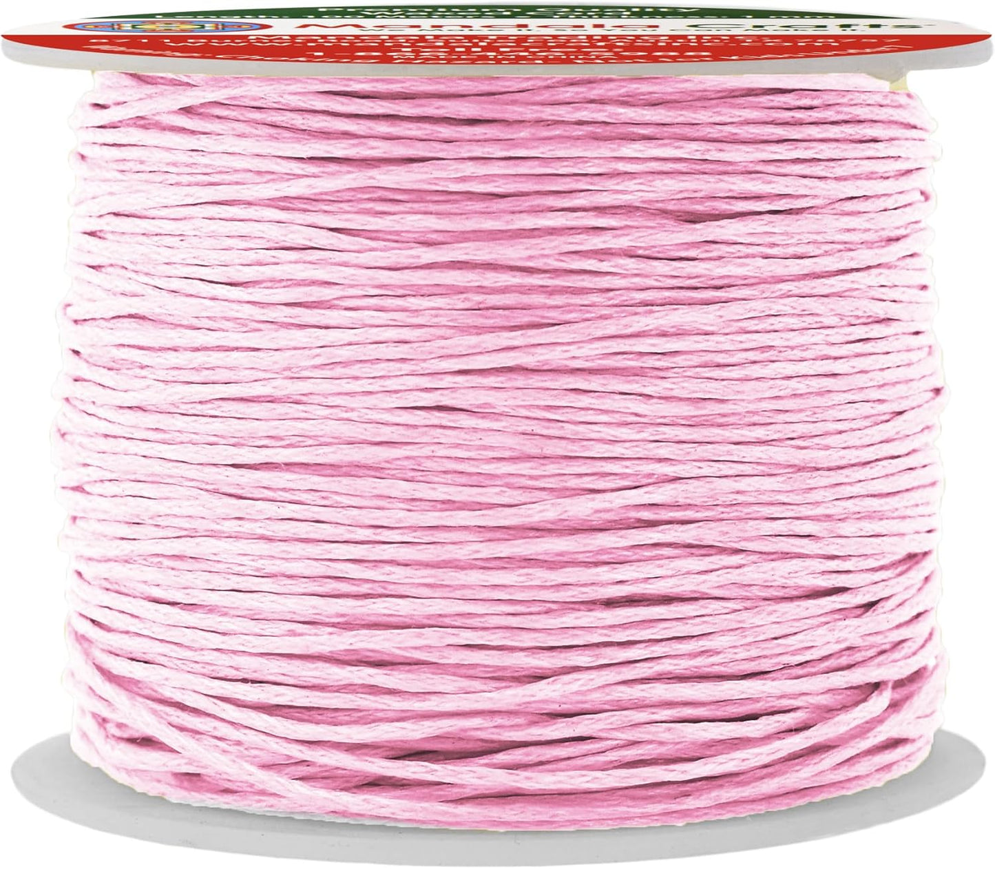 Mandala Crafts 1mm 109 Yards Baby Pink Cotton Waxed Cord for Jewelry Making Bracelet Cord Waxed String - Beading String Thread Jewelry Cords for Necklaces String