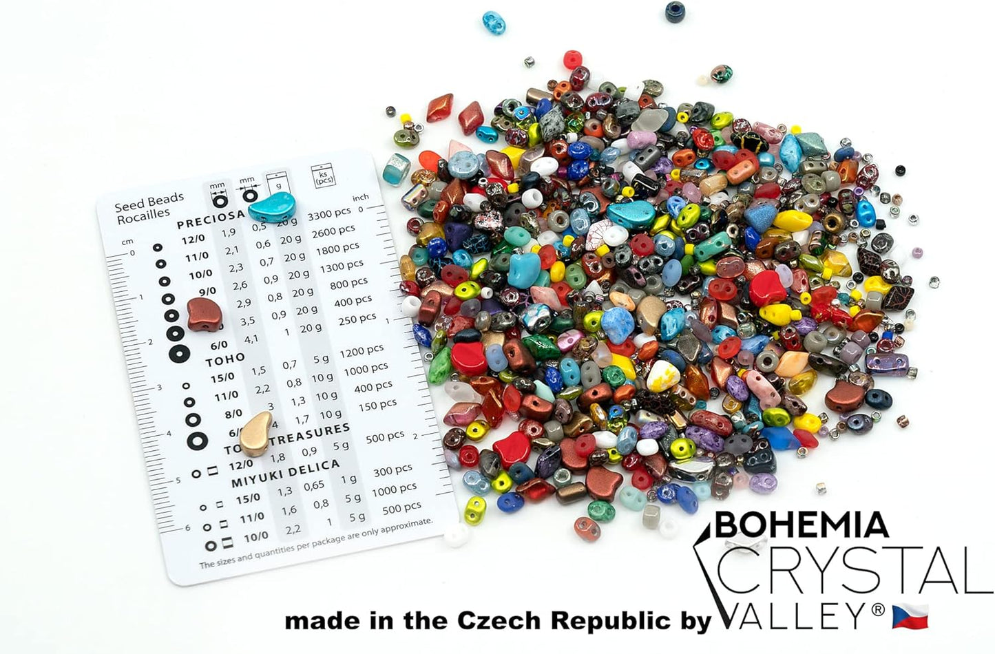 1.76oz (50g) of All MATUBO Glass Bead Mix (SuperDuo, MiniDuo, Ginko, Rulla, Nib-Bit, Paisley), 0.2-0.4inch (0.5-1cm),Mixed Colors