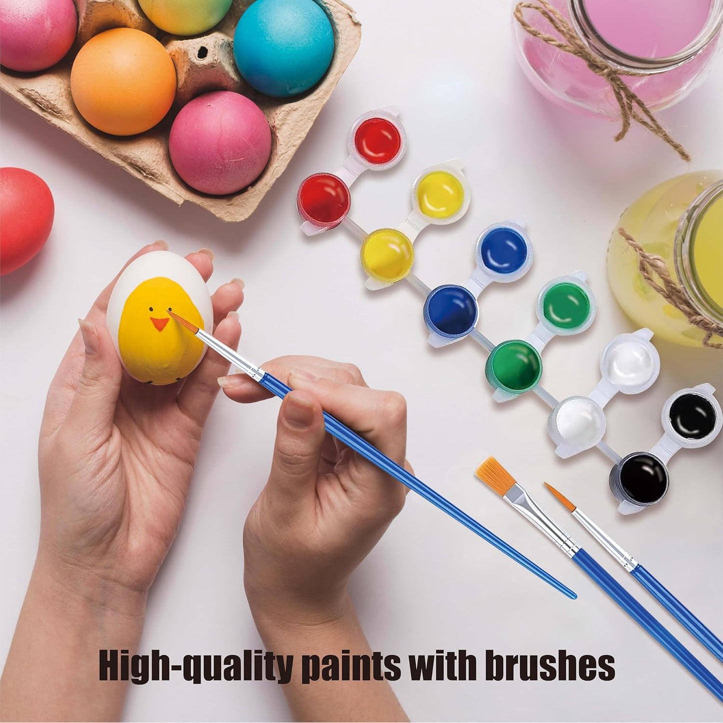 40 Pack 6 Colors Mini Acrylic Paint and Brushes Set for Kids Party Favor, Individual Paints Strips Sets with Brush for Kid, Student Painting Kit for Canvas