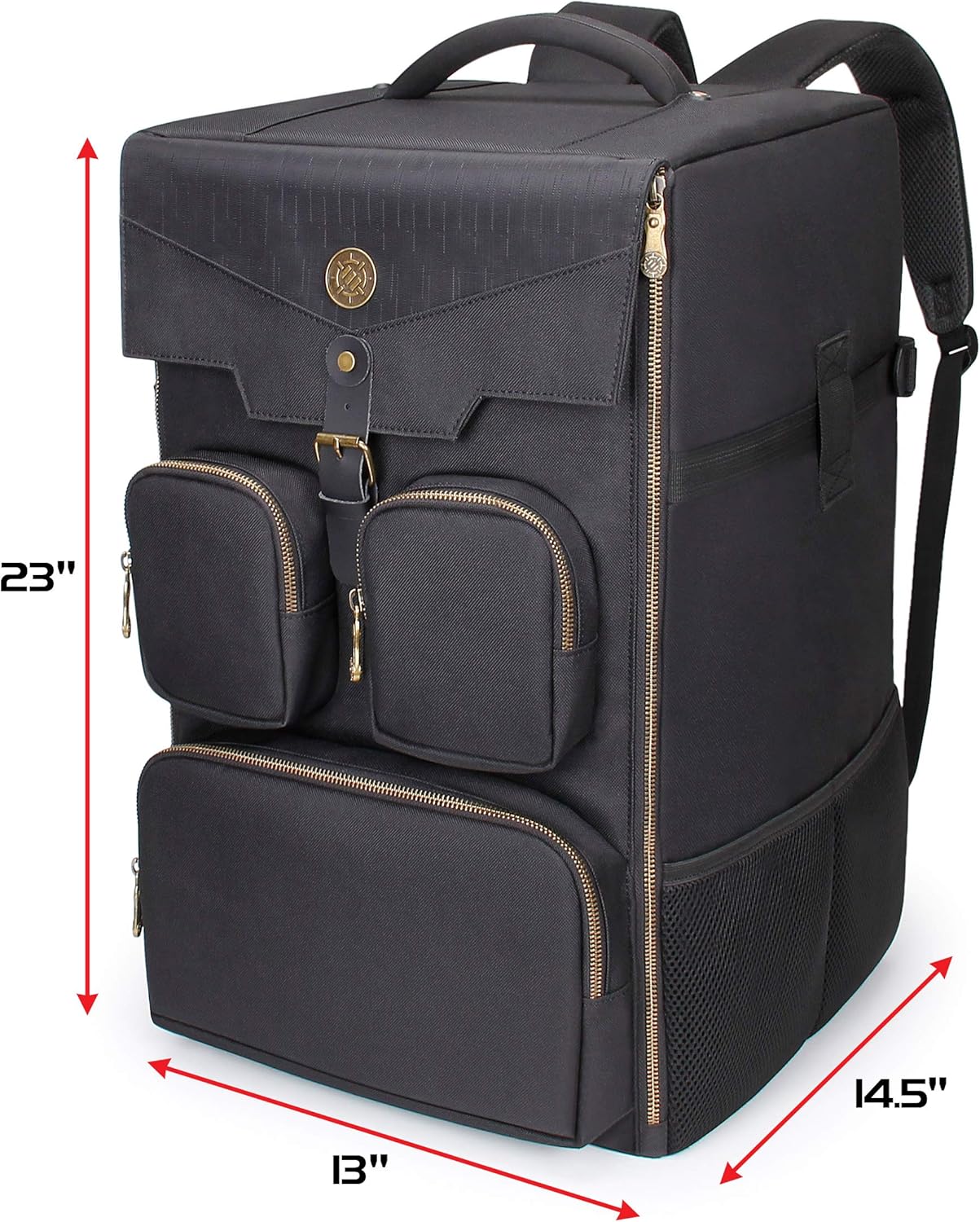 ENHANCE Board Game Backpack - Reinforced Rigid Board Game Storage with Padded Shoulder Straps, Carrying Handle, and Accessories Pockets for Dice, Cards, More - Fits and Protects Tabletop Adventures