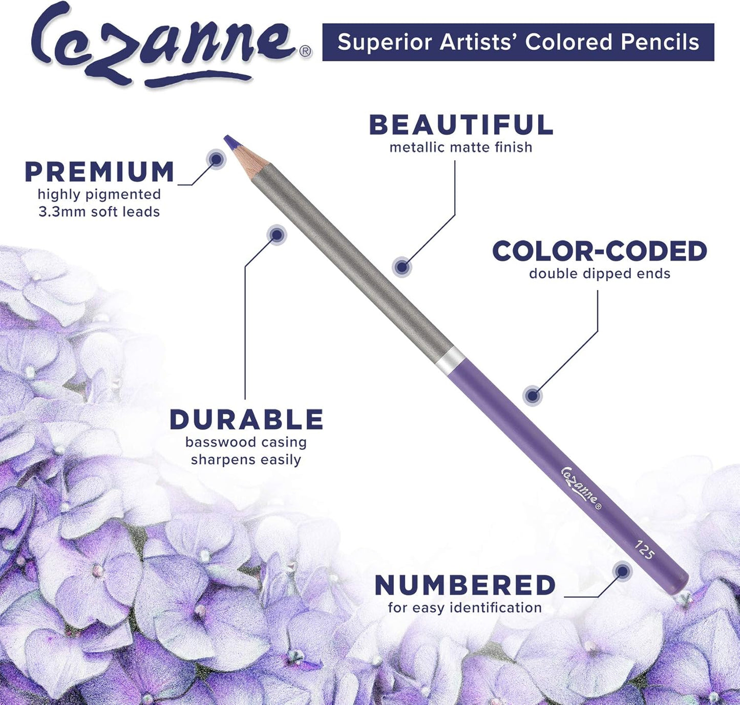 Creative Mark Cezanne Premium Colored Pencils Petunia 6 Pack - Highly-Pigmented Drawing Pencils - Coloring Pencils for Drawing, Blending, Coloring, and More