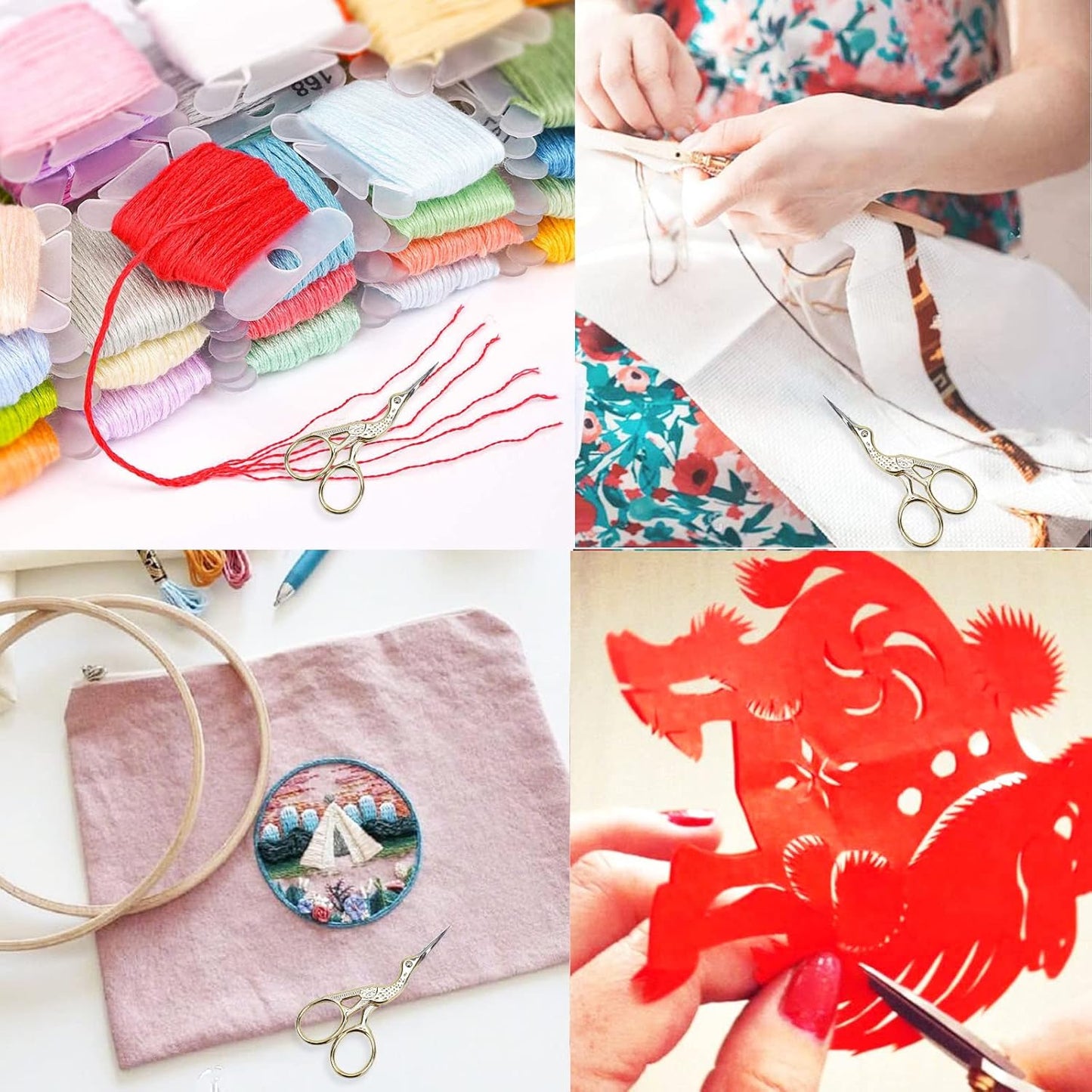 BIHRTC 4.5Inch Embroidery Scissors Sharp Tip Stainless Steel Little Scissors for Knitting Cross Stitch Cutting Embroidery Sewing Handcraft Craft Art Work DIY Tool Gold