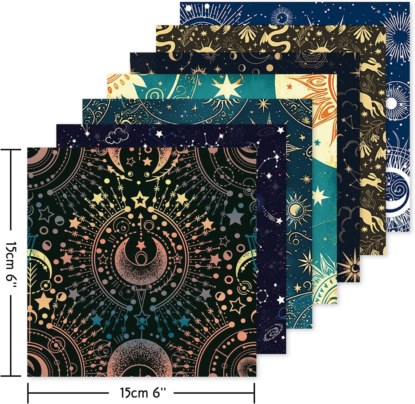 Origami 6x6 Paper Kit 150 Sheets 150 Vivid Colors Double Sided Same Printed Traditional Patterns Square for Arts Crafts Projects Japan Traditional Chiyo.Ethnic Style