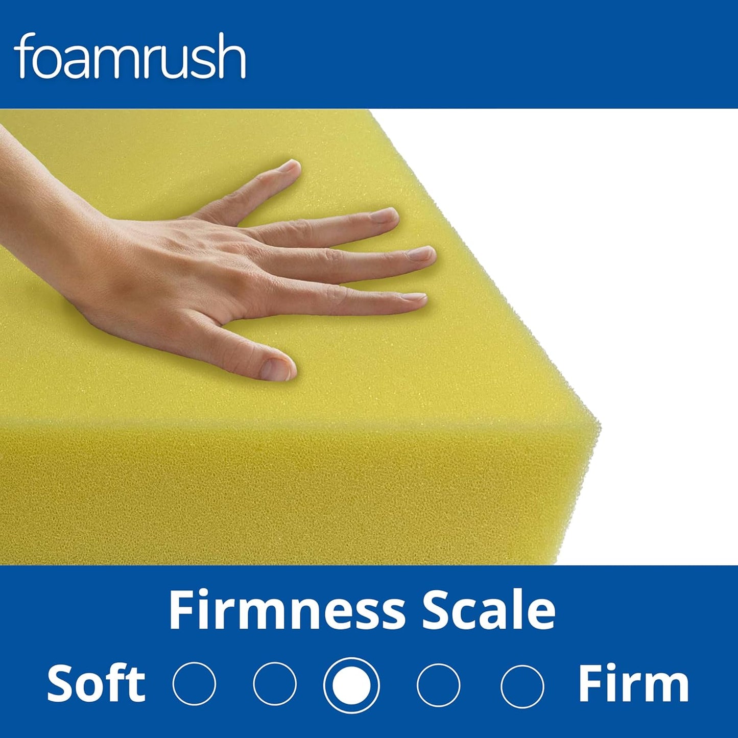 FoamRush 1" x 24" x 24" Water-Resistant Dry Fast Outdoor Upholstery Foam Sheet for Outdoor & Marine Furniture (Chair Cushion Foam for Patio Furniture, Boat Seat Cushion Replacement)